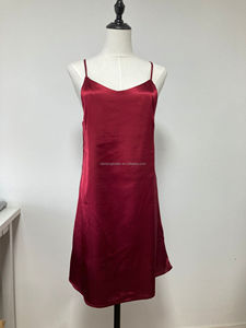 Camicia da <span class=keywords><strong>Notte</strong></span> di Lusso in Seta Satinata per Donne, 12 Colori, Sexy, con Spalline Regolabili, Lingerie - Product Image 5