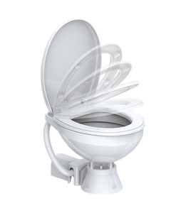 Toilette marine à macération électrique moderne SEA FLO 12v 24v pour yacht forme carrée une pièce à double chasse opération automatique p-trap - Product Image 1