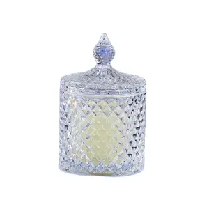 豪华烛台，带盖，用于散装婚礼蜡烛罐玻璃
