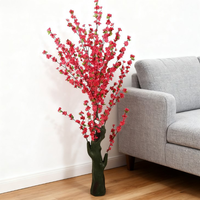 Vente directe d'usine, fleurs artificielles pour mariage, fleurs artificielles en plastique, bonsaï en fleurs de pêcher, décoration de chambre d'hôtel, arrangement floral