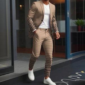 Nuovo Completo da <span class=keywords><strong>Uomo</strong></span> con Motivo Geometrico Sfumato, Slim ed Elegante, Adatto per l'<span class=keywords><strong>Abbigliamento</strong></span> Quotidiano e Streetwear dei Giovani - Product Image 6