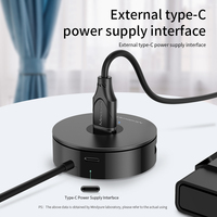 Mindpure - Hub USB 2.0 de 4 Puertos, Divisor de Datos de Alta Velocidad con Alimentación Externa de 5V 2A para Teclado, Ratón, Impresora, Expansión de Computadora