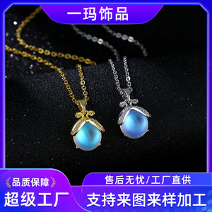 Korean Style Firefly Pendant <b>Titanium</b> Steel Necklace For Women Themed Insect Charm Delicate Clavicle <b>Chain</b> - Product Image 5