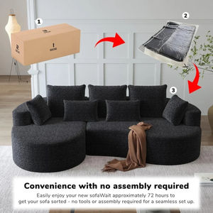 Tendencias 2026 Alibaba: Pedido Mínimo Bajo, Embalaje Comprimido Personalizado, Sofá Reclinable en Forma de L, Tapizado en Terciopelo Moderno - Product Image 3