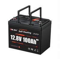 Baterai LiFePO4 Enlzh Mini Ukuran 12.8V 100Ah Dengan Fungsi Pemanasan Otomatis, Mendukung 4 Unit Seri untuk Penyimpanan Energi