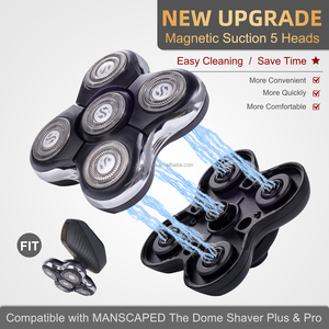 Têtes <span class=keywords><strong>de</strong></span> rechange rotatives <span class=keywords><strong>de</strong></span> haute qualité à cinq lames, étanches IPX7, contrôlables par application, pour rasoir à dôme et rasoir pour homme - Product Image 3