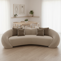 Ensemble de canapés incurvés en tissu velours de design italien - Canapé sectionnel moderne de luxe pour salon, hôtel, villa