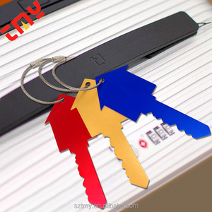 Tùy Chỉnh Cá Nhân Vui Số Lượng Lớn Hình Dạng Chìa Khóa Sân Bay Vali Bền Trống Kim Loại Nhôm Hành Lý Thẻ - Product Image 1