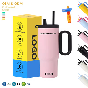 Nouvelle tasse portable en acier inoxydable à double paroi de 750 ml avec poignée et paille, idéale pour les voyages en voiture, parfaite comme cadeau - Product Image 2