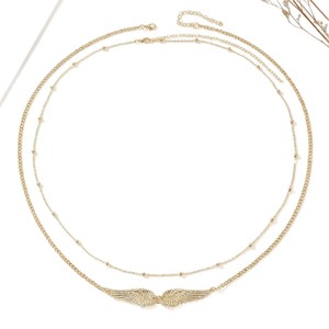 Stile europeo americano da donna <span class=keywords><strong>Sexy</strong></span> con ali d'angelo catena in vita a doppio strato per il corpo in metallo con sfera alla moda da spiaggia in lega - Product Image 5