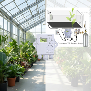 Controlador de <span class=keywords><strong>CO2</strong></span> para Invernadero, Conexión Directa, Sensor NDIR de Alta Precisión, Modo Automático Día/Noche, Certificado CE, para Cultivo de Hongos e Hidroponía - Product Image 1