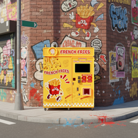 Distributeur Automatique de Frites Entièrement Automatisé avec Écran Tactile, Paiement Sans Espèces, Fabricant de Snacks en Libre-Service, Capacité 143 Pièces, Réfrigération