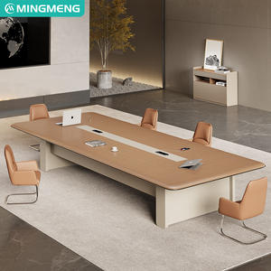 Mesa de conferencias simple y moderna para negociación y formación, escritorio de oficina grande y mediano. - Product Image 1