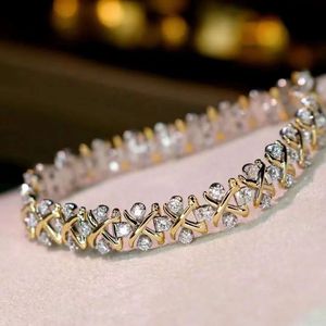Xinfly Non Tarnish Waterproof Design <b>Inspired</b> 18K Pure Gold Luxury Classic 2.30CT Natural Diamond Hand <b>Bracelet</b> Men Women - Product Image 3