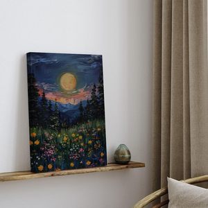 ศิลปะติดผนังผ้าใบลายดอกไม้ดวงจันทร์ที่มีเสน่ห์มีกรอบพิมพ์ตามต้องการตกแต่งบ้านให้สวยงามภาพวาดภูมิทัศน์แบบ Moq 1 - Product Image 3