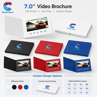 Prix d'usine en gros pour brochure vidéo LCD 7,0 pouces avec logo personnalisé IPS 1024x600 HD rechargeable MP4/AVI ROHS