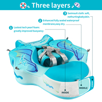 Swimbobo Air Free Schwimmring mit Sonnendach, umweltfreundlicher, langlebiger Schaumstoff-Baby-Schwimmring, nicht aufblasbarer Unterarm-Schwimmring für den Pool