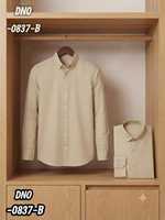 Kemeja Katun Twill dengan Pola Garis Vertikal Multiwarna Lengan Panjang Kancing Depan Trendi Kasual Elegan Pakaian Pria