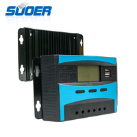 Contrôleur de charge solaire intelligent SUOER ST-E PWM avec écran LCD 12V/24V/48V 10-60A Garantie de deux ans Protection contre les courts-circuits inversés