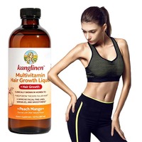 Multivitamine liquide OEM + Mangue Pêche pour la croissance des cheveux avec Biotine 10000mcg Favorise des cheveux plus épais et plus volumineux et une peau plus lisse pour les femmes