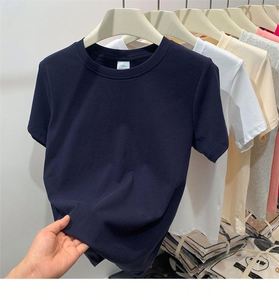 T-<span class=keywords><strong>shirt</strong></span> en <span class=keywords><strong>coton</strong></span> noir à manches courtes pour <span class=keywords><strong>femme</strong></span>, version coréenne, ample, col rond, haute qualité, nouvelle collection été, streetwear - Product Image 4