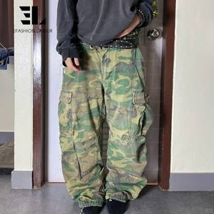 LARSUR Custom Factory Cotton Ripstop Nylon Twill Camo <strong>Cargo</strong> <strong>Pants</strong> Baggy Straight Tactical Skate <strong>Camouflage</strong> <strong>Pant</strong> Men - Product Image 1
