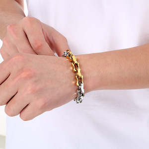 Catena a maglie in acciaio inossidabile bicolore con design a bambù, personalizzabile fai <span class=keywords><strong>da</strong></span> te, alla moda, per <span class=keywords><strong>uomo</strong></span>, di Guangdong Jewelry - Product Image 1