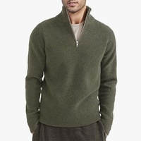 Pull en maille épais et chaud pour homme, style automne européen et américain, col montant semi-zippé, manches longues, vêtement d'extérieur en maille, logo personnalisé OEM, tailles US et EU