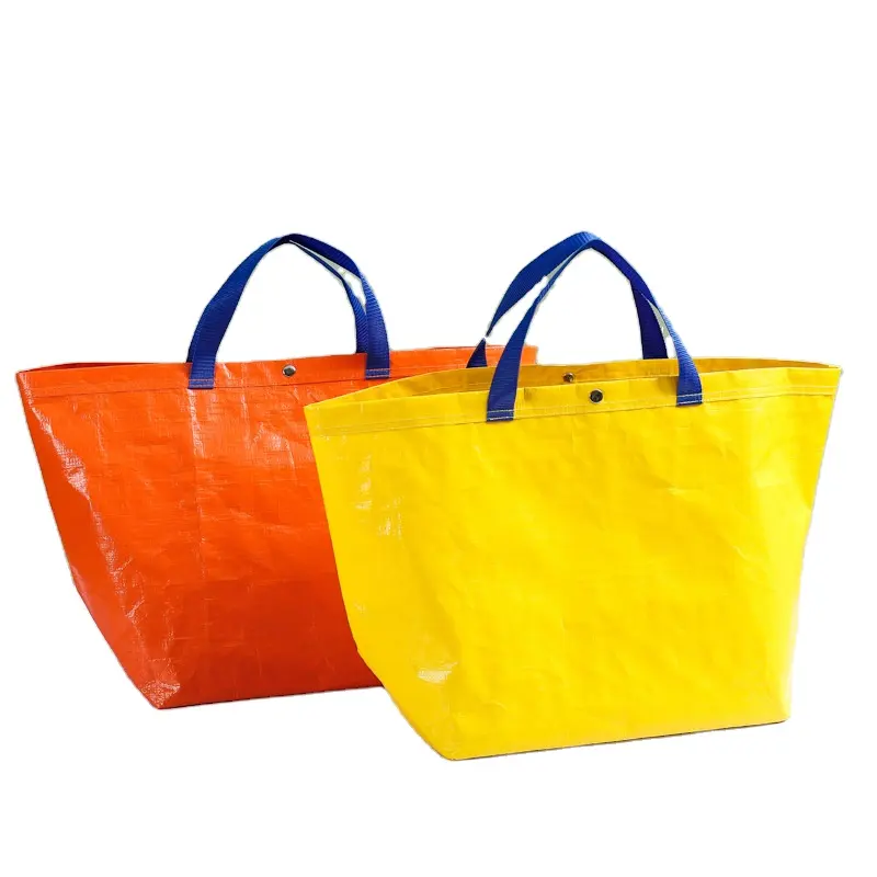 大容量トートウーブンバッグカスタム増粘PPプラスチックラミネートショッピングバッグ複合カラー印刷スネークスキンウーブンバッグ