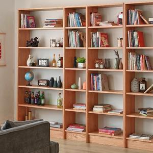 Estantería Modular de Madera Sólida, Combinación de Madera de Cerezo y Roble Rojo, Estantería de Almacenamiento de Pared Completa - Product Image 2