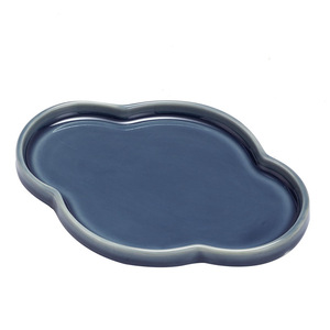 Plato de cerámica chino para aperitivos, forma irregular, plato de porcelana para frutas, para ceremonia del té, estilo retro de lujo - Product Image 4