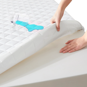 <span class=keywords><strong>Protector</strong></span> de Colchón Impermeable de Tela de Rizo de Fibra de Bambú, 300 Hilos, Transpirable, Blanco, Antideslizante, Ajustable, Lavable a Máquina, para Todas las Estaciones - Product Image 1