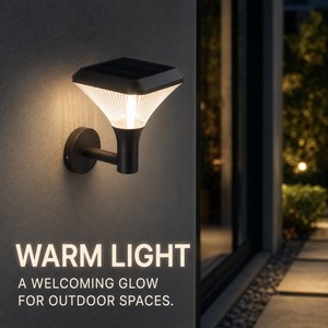 Applique Murale Solaire LED Vintage IP65 Étanche, Lampe Extérieure LED Crépuscule à l'Aube, Sans Câblage, Éclairage de Façade pour Jardin, Villa, Hôtel - Product Image 2