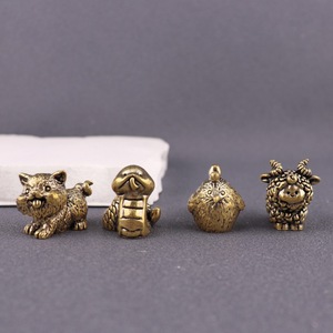 Figuras de latón fundido electrochapado del Zodíaco Chino: Rata, Buey, Tigre, Dragón, Serpiente, Caballo, Cabra, Mono, Gallina, Cerdo, Perro, Conejo - Product Image 2