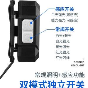 HN ไฟหน้า Dh10แบบบางชาร์จไฟได้ LED ความสว่างสูงกันน้ำสำหรับ100ปั่นจักรยานตกปลาระยะ199เมตร - Product Image 4