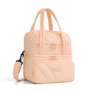 Beilian Double Layer Bento Bag <b>Insulated</b> Large Capacity <b>Lunch</b> <b>Box</b> For Office Workers - Product Image 5