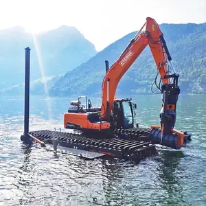 浮きポンツーン付き水陸両用掘削機スワンプバギー水中掘削機