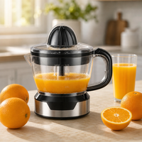 Presse-citron électrique Presse-agrumes 40W 0.7L Presse-agrumes à grenade orange Carafe transparente 2 cônes pour la maison