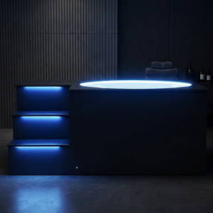 Vasca Integrata in Acrilico per Bagno Ghiacciato <span class=keywords><strong>con</strong></span> Chiller da 1HP e Scala, Lussuosa Vasca per Bagno di Ghiaccio per Hotel Moderni e Spa all'Aperto - Product Image 5