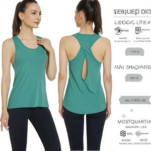 Wholesale Breathable Eco-Friendly Light Weight Workout Gym Yoga Fitness <b>Women's</b> Tank Top Vest <b>Singlet</b> - Product Image 3