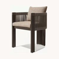 Ensemble de salle à manger extérieur moderne en aluminium durable et imperméable pour hôtel, villa, resort, jardin, cour