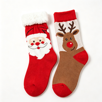 Chaussettes en coton respirant et anti-humidité, motif bonhomme de neige, imprimé dessin animé mignon, chaussettes mi-mollet, vente en gros, personnalisation OEM disponible