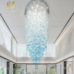 Lampada a sospensione per decorazione villa lobby hotel moderno grande progetto personalizzato lampadario a led in cristallo