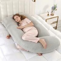 Énorme réduction : Oreiller de grossesse ergonomique pleine grandeur gris foncé pour soulager les jambes agitées et les personnes ayant chaud la nuit