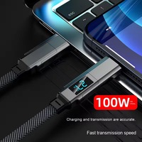 Affichage numérique de haute qualité 100W charge rapide 4-en-1 Double Type C câble de données PD 1M 2M câble de chargeur USB pour téléphone portable