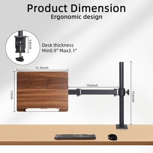 Adjustable Wooden Laptop <b>Stand</b> With Rotatable Arm <b>Desktop</b> Height Adjustable Reading Shelf For Laptops - Product Image 3