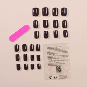 High Quality Reusable Short False <strong>Nails</strong> Wholesale Custom Solid Color <strong>Plain</strong> Soft Gel Press on Finger <strong>Nails</strong> En Gel - Product Image 2