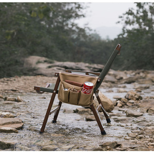 กระเป๋าแขวนเก้าอี้เอนกประสงค์สีกากีสำหรับเก็บของ ใช้ได้กับเก้าอี้แคมป์ปิ้ง เก้าอี้สนาม และเก้าอี้พกพา - Product Image 5