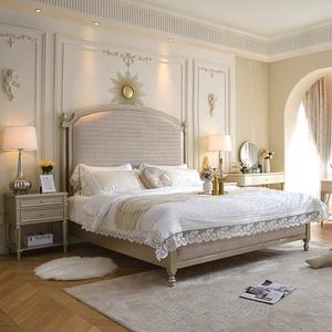 Customized Designs Home Bedroom Furniture Luxury Modern Bed Champagne Color Wooden Double King Size Bed With High Headboard - Product Image 3