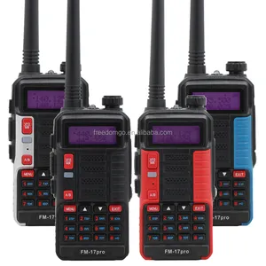 سماعات فريدومجو FM-17PRO المحمولة لاسلكية مزدوجة الاتجاه OEM / ODM سماعات الهاتف اللاسلكي 128Ch Vhf Uhf المزدوج النطاق USB شحن بطاريات المحمولة